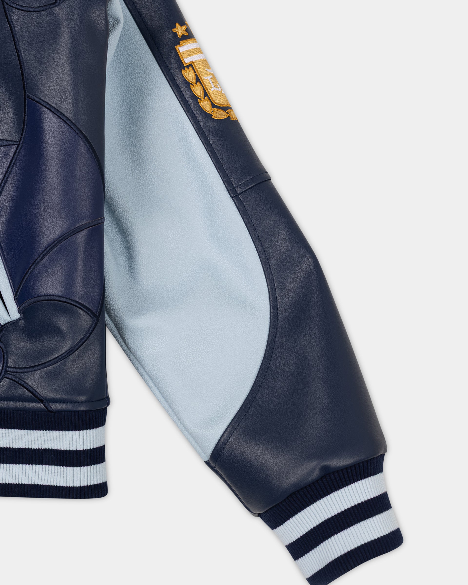 Floral Sun Glass Collared Letterman Jacket