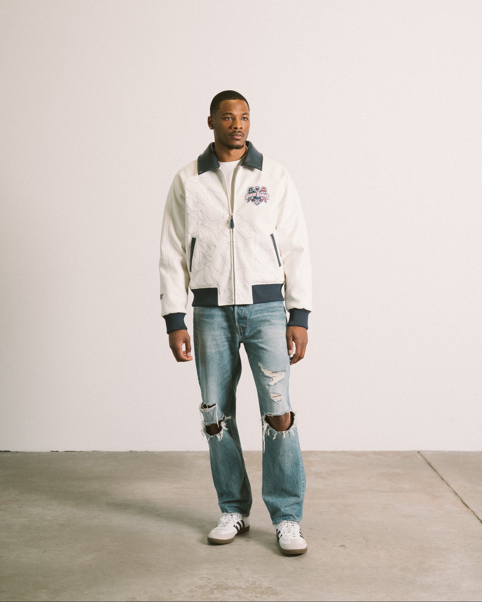 American Futbol Collared Letterman Jacket