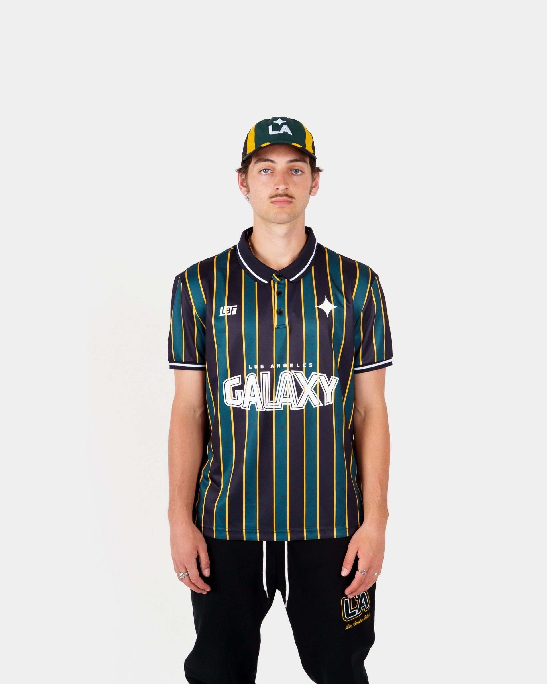 LA Galaxy Striped Polo Shirt