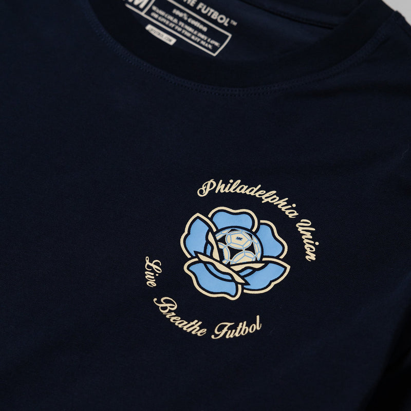 Live Breathe Futbol Philadelphia Union Multi-Hit Navy Long Lseeve Shirt, Men's, Small, Blue